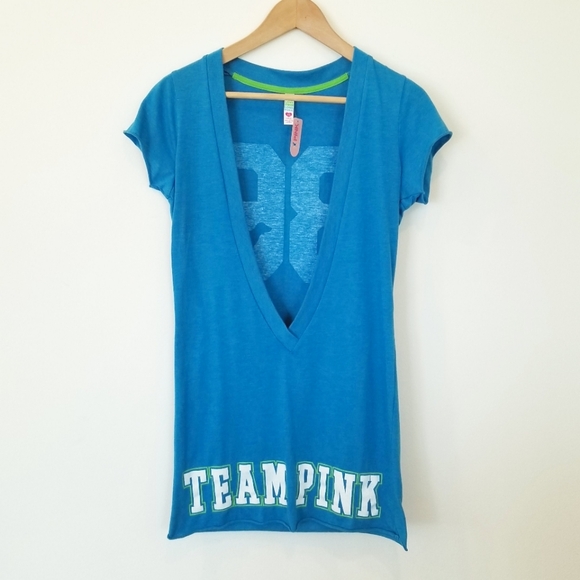 Victoria's Secret PINK Vintage Swim Cover-up V Neck Sexy Plunge Iconic Logo NWT - Picture 12 of 15